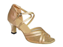 FeatherLite Dance Shoes Heather Tan Satin and Mesh