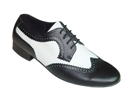 FeatherLite Dance Shoes Tom Black and White Leather